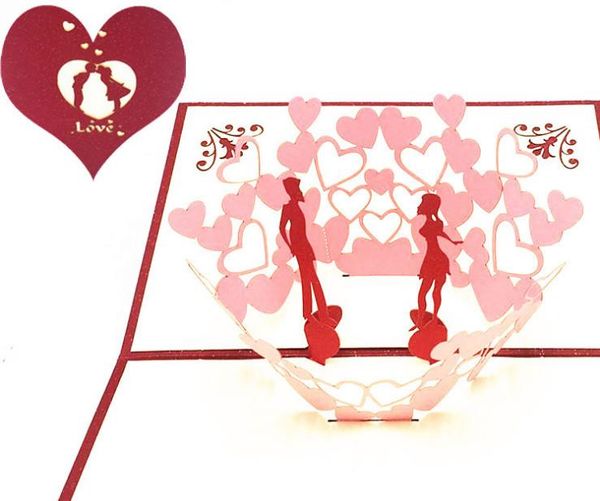 

sweety wedding invitation 3d laser cut paper cutting greeting up card custom postcards wishes gifts for lover 0013