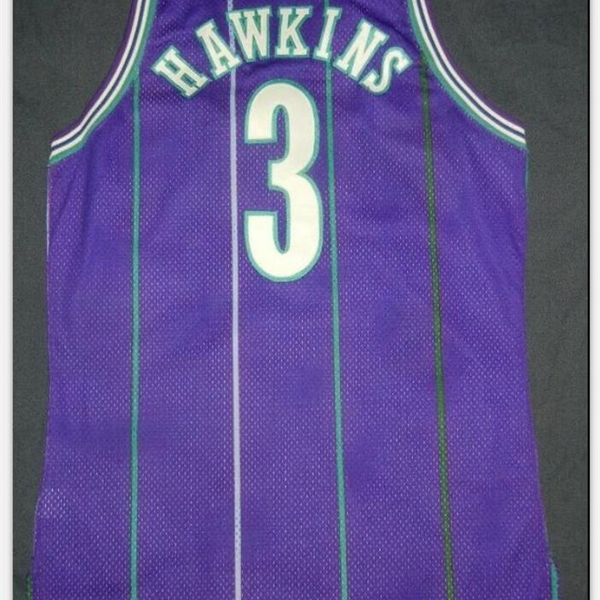

rare game used worn hersey hawkins jersey s-5xl coa parish 96 authentic college basketball jersey or custom any name or number jersey, Black