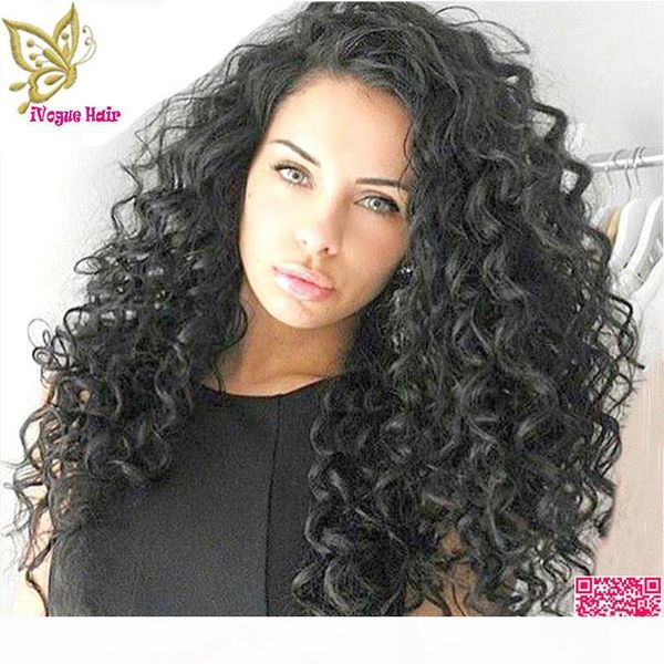 

150 плотность kinky завитые парики фронта шнурка человеческих волос бразильское полный парик парик человеческих волос локоны с ребенком воло, Black;brown