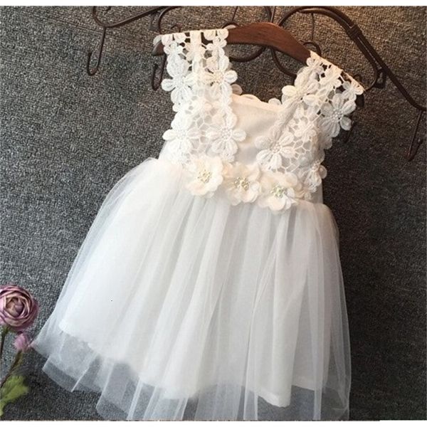 

vieeoease girls flower kids clothing summer fashion sleeveless vest lace tutu princess party dress ku-137, Red;yellow