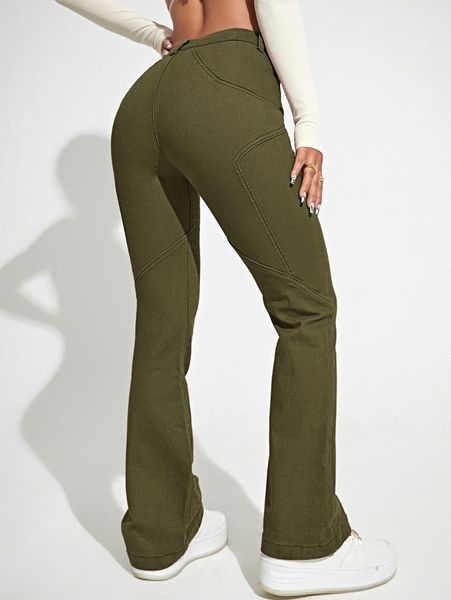 

high waist flare leg jeans g3ab#, Blue