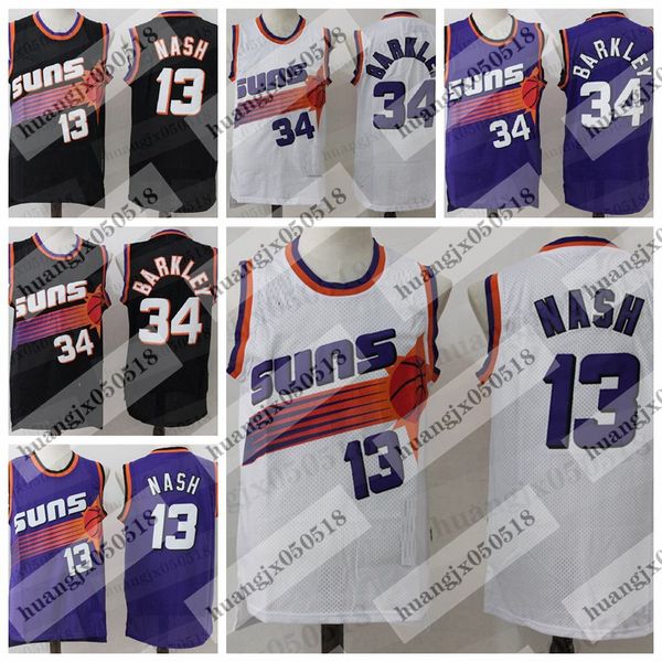

mens steve 13 nash charles 34 barkley devin 1 booker hardwoods classics basketball jerseys, Black;red