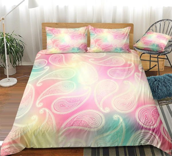 

bedding sets paisley set bohemia duvet cover colorful flowers pattern bed linen girls home textile rainbow floral bedclothes1