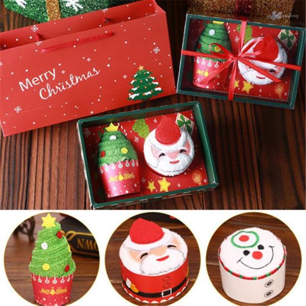 Handtuch 2021 Weihnachtsmann Schneemann Weihnachtsbaum Baumwolle Super Soft Party Dekor Geschenk1