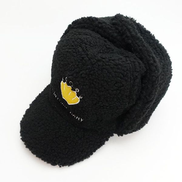 

2019 зимних дети бейсболка bomber шляпы lamb кашемир gorras дети snapback caps кость мальчики девочка cap sqciqt bdehair, Black;white