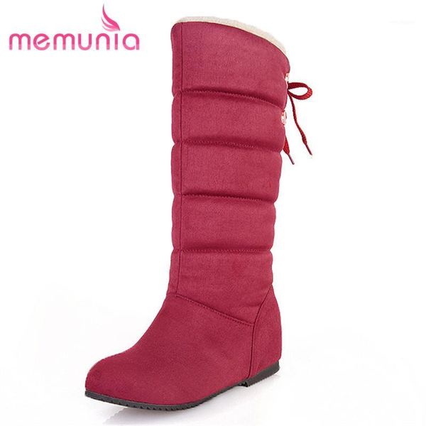 

memunia 2020 big size 44 mid calf boots women shoes thick fur warm winter boots comfortable casual shoes ladies snow1, Black