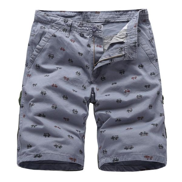 

new men cargo shorts 2020 summer bike print casual loose knee length short pants camouflage tactical shorts, White;black