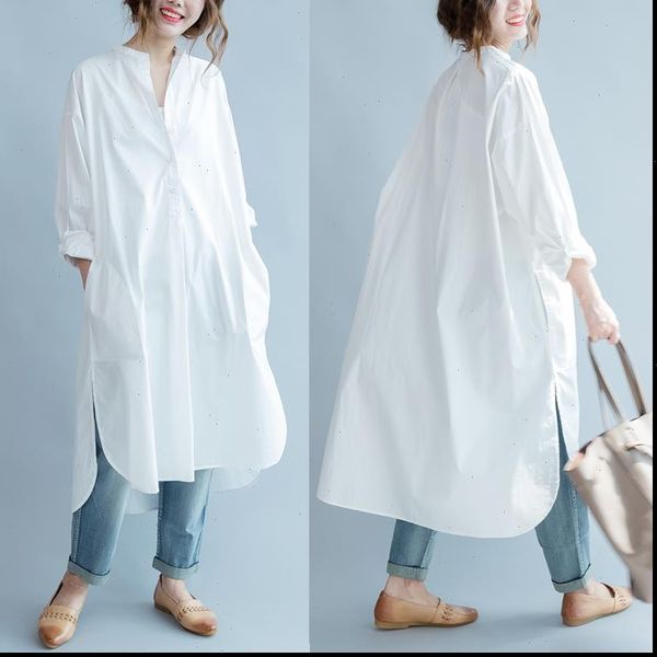 

blusas beoff shoulder ladies long shirt fashion chemise femme long sleeve white blouse