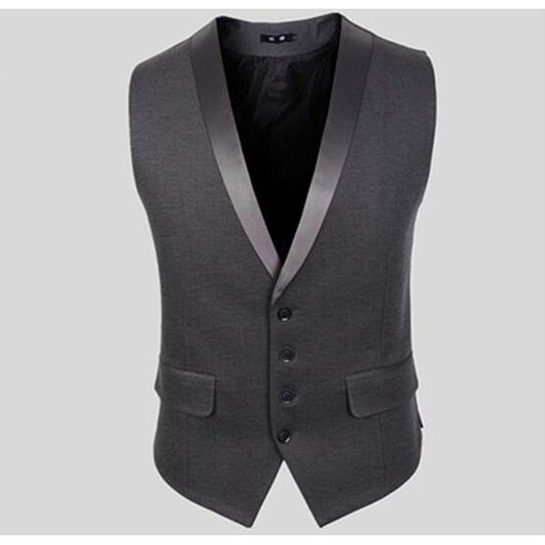 

2021 new business vests casual suits v-necked fine fitting men's clothing vest ley1, Black;white
