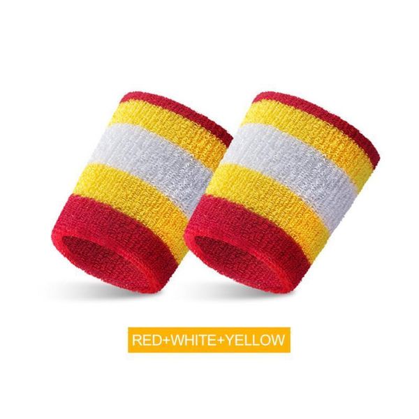 

2 pcs elastic sweatband sport wrist support gym yoga sweat wristband sweat absorbent fitness hand protector sport qyluxn, Black;red