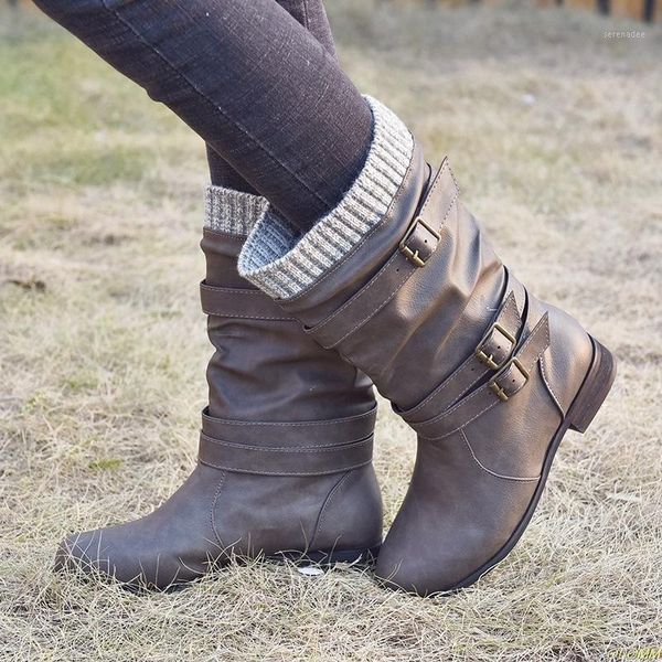 

2020 women's boots flat bottom large size short thick cotton boots flat bottom brand women1, Black