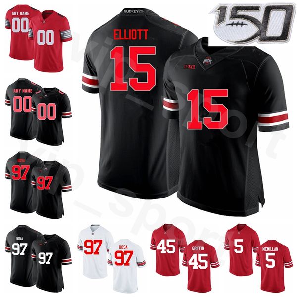 NCAA College Football 97 Joey Bosa Jersey Ohio Estado Buckeyes 15 Ezequiel Elliott 45 Archie Griffin 5 Raekwon McMillan Orlando Pace Legend