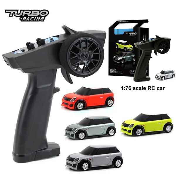 Carro elétrico/rc turbo 1/76 rc mini corrida elétrica proporcional completa kit rtr 2.4ghz experiência de corrida crianças brinquedos novo carro patente 201201 240314