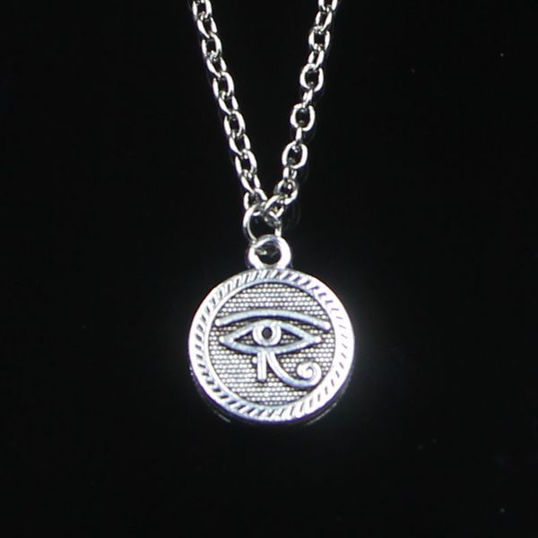 Moda 15mm olho de Horus pingente colar cadeia de link para gargantilha feminina colar de jóias presentes