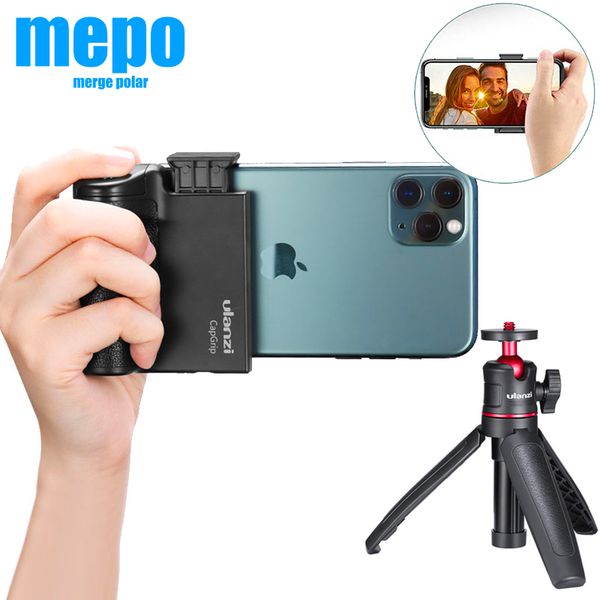 

wireless bluetooth handgrip clip smartphone selfie booster handle grip phone stablizer stand holder shutter release 1/4 screw