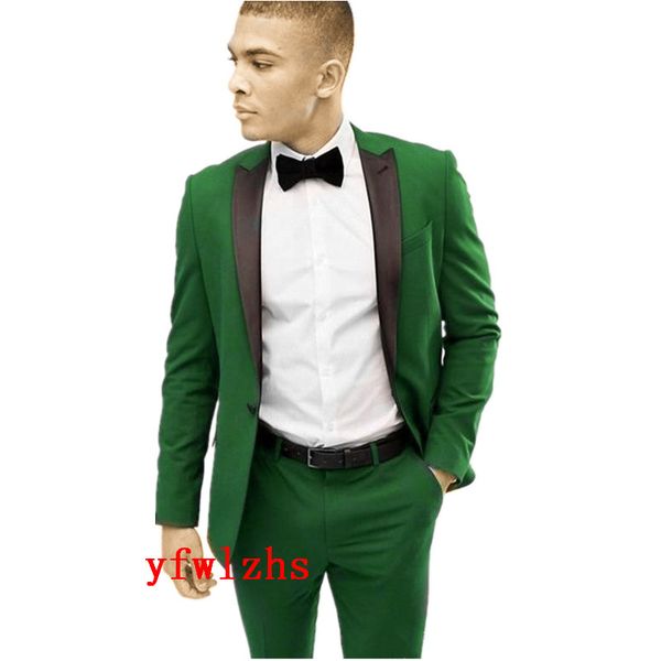 

classic wedding tuxedos peak lapel slim fit suits for men groomsmen suit two pieces prom formal suits (jacket+pants+tie) w390, Black;gray
