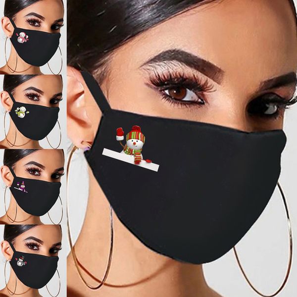 

snowman christmas print cotton new shipping breathable multi-purpose face cover mask mascarilla navidad adulto
