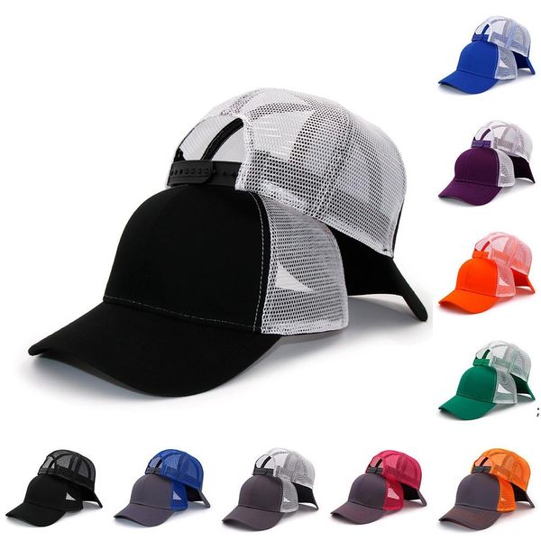 Designer bonés 6 painéis bonés de beisebol mulheres homens homens em branco malha de verão sol visor ajustável snapbacks tendência cores zzf14208