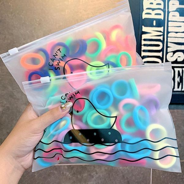 

50/100pcs/bag children hair gum cute high elastic hair band for girl headband rubber bands ponytail baby accessories1, Slivery;white