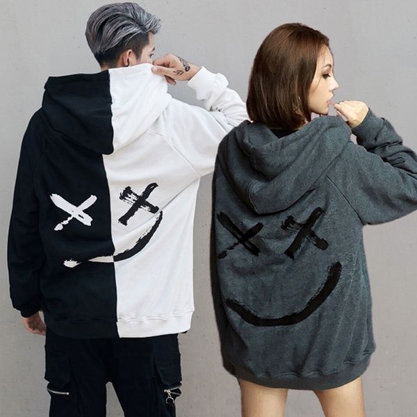 

couple trend men's hoodie spring and autumn fashion casual s-5xl plus size pullover sweater, Black