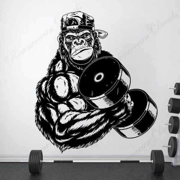 Gorilla Bodybuilder Gym Fitness Wall Decals Show Starke Kraft Aufkleber Vinyl Home Decor Interior Design Wandbild Removable 4663 201130