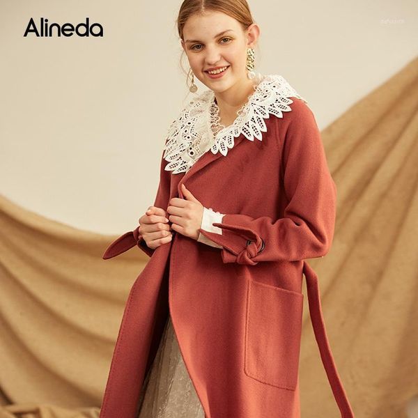 

2020 autumn and winter long vintage solid color wool coat1, Black