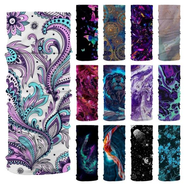 

multifunctional seamless bandanas tube scarf men women motorcycle cycling face mask headband outdoor hiking scarf face shield, Blue;gray