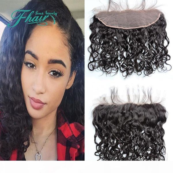 

cambodian 100% unprocessed hair lace frontal closure 13*4 ear to ear cambodian water wave lace frontal closure 8"-24"inch leng, Black;brown