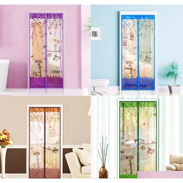 

1 pc home magnetic mesh screen door mosquito net curtain protect kitchen window organza screen four colors 90 qyldjd sweet07
