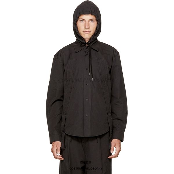 

2020 design s-6xl male with loose hood fall and black winter long sleeve cotton shirts plus size shirt 9zeb, White;black