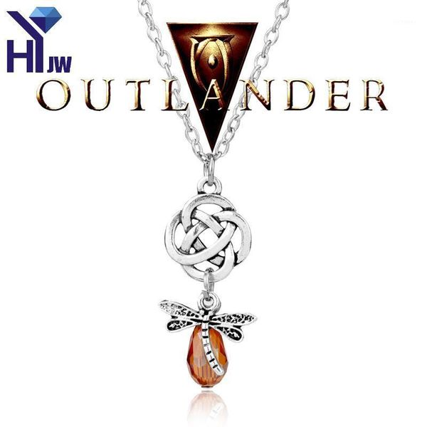 

chains heyu outlander scottish iris celtic eternity knot cross dragonfly irish gaelic pendant necklace chain jewelry1, Silver