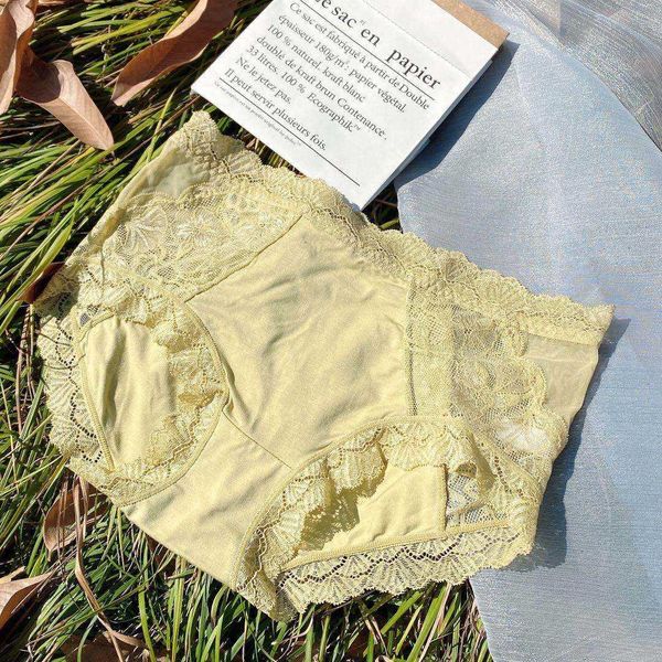 

lace embroidery middle waist modal seamless women's bag mesh underwear, Black;pink