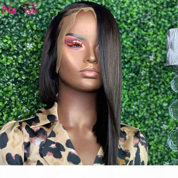 

short bob t part wigs for black women pixie cut wig pre plucked bleached knots remy human hair wigs brazilian hair 130 remy, Black;brown