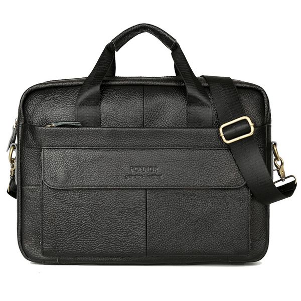 

100% cow real genuine leather business men's briefcase male shoulder bag luxury men's messenger bag tote computer handbag 2020