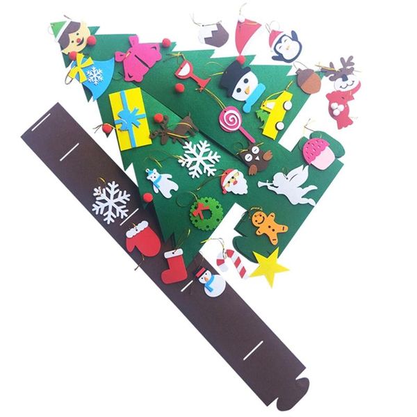 

diy felt 3d christmas tree decoration with hanging ornaments kids new year gifts holiday party decor