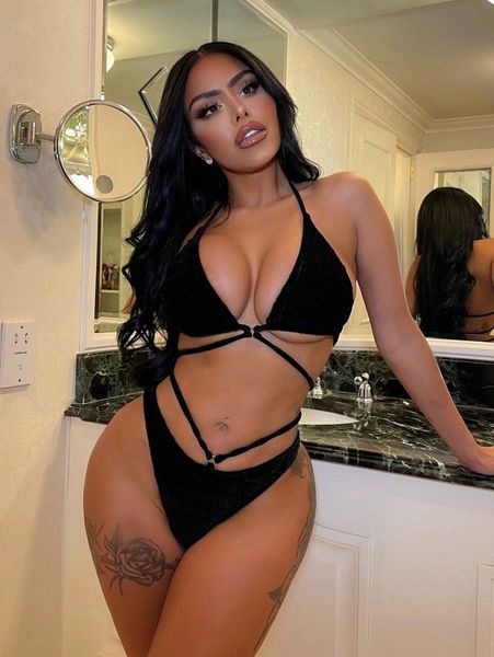 

smocked triangle high cut bikini swimsuit z1fk#, White;black