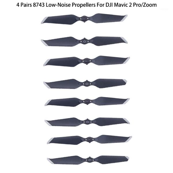 

drones in stocks 4 pairs gold/sliver 8743f low noise propellers blade for dji 2 pro/ zoom drone accessories1