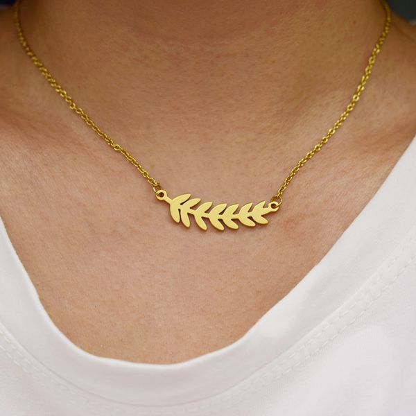 

european and american new sale simple fashion leaf necklace female korean leaf branches clavicle chain, Silver