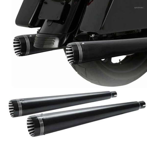 

motorcycle 4'' megaphone slip on dual exhaust pipe for touring model road electra glide road king 1995-20201