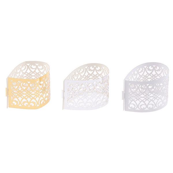 

50pcs towel buckle laser cut paper napkin rings supplies lace wedding party decoration 50p qylzqq