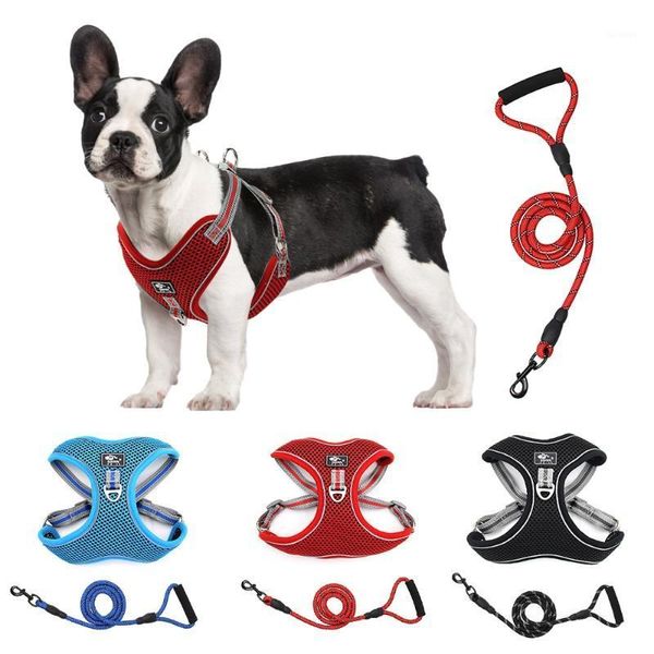 

breathable vests for large dog without pulling dog training strap adjustable reflective pets sling1