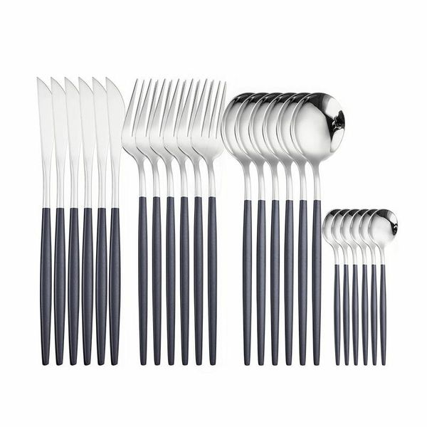 

spklifey gold cutlery 24 pcs golden cutlery set stainless steel dinnerware set spoon set tableware forks knives spoons new h jllkkm