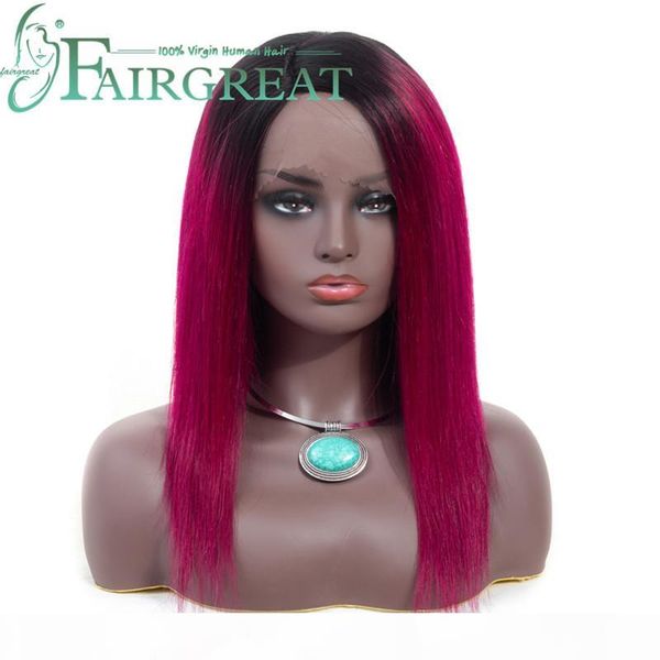 

peruvian straight lace front human hair wigs brazilian remy human hair lace wig straight wig 13*4 frontal wig with baby hair 130% density, Black;brown