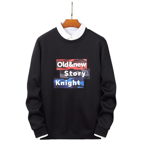 

autumn winter 2019 sweater for men popular logo solid color undershirt for men's jacket and cashmere black and white sweater