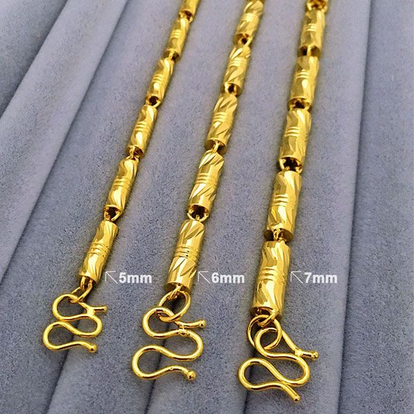 

n299- heavy 50 60 70cm length18k gold filled cool solid link chain men necklace 6mm width, Silver