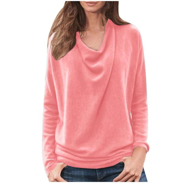 

38# women blouse plus size casual loose long sleeve irregular pullover plus size womens and blouses elegent ladies, White