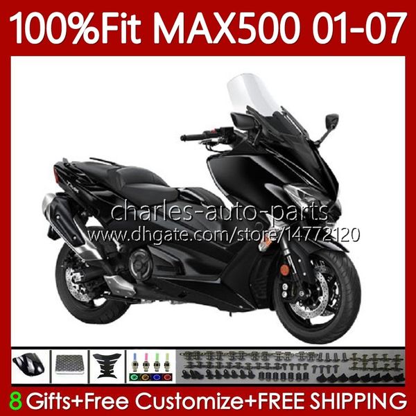 Обтекание впрыска для Yamaha Tmax500 Матово черное T-MAX500 MAX-500 TMAX-500 T MAX500 01 02 03 04 05 06 07 109NO.39 TMAX MAX 500 XP500 2001 2003 2004 2005 2006 2007 Комплект