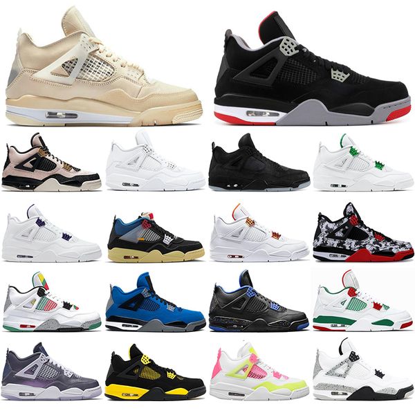 

2020 jumpman 4 mushroom cactus jack denim purple metallic rasta basketball shoes 4s mens womens trainers sports sneakers size 36-47