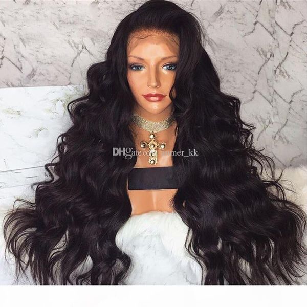 

glueless lace front human hair wigs loose wave peruvian remy hair full lace wig with silk or black women with baby hair, Black;brown