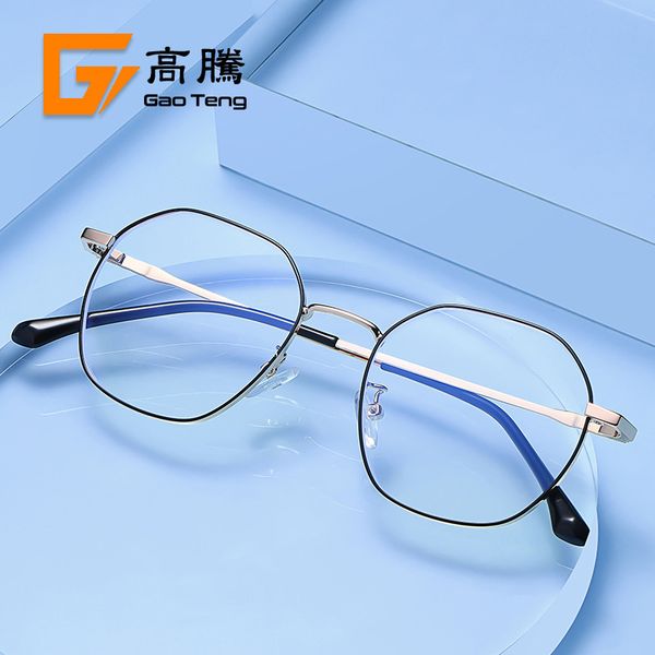 

gaoteng's new glasses are fashionable, blue light proof, eye protection, flat lens frame, fashionable optical frame 9673, White;black